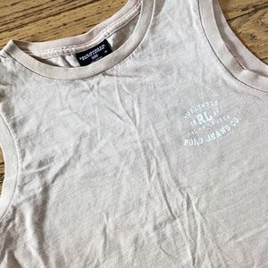 Vintage polo Ralph Lauren muscle style tank top, pale pink, 100% cotton,…